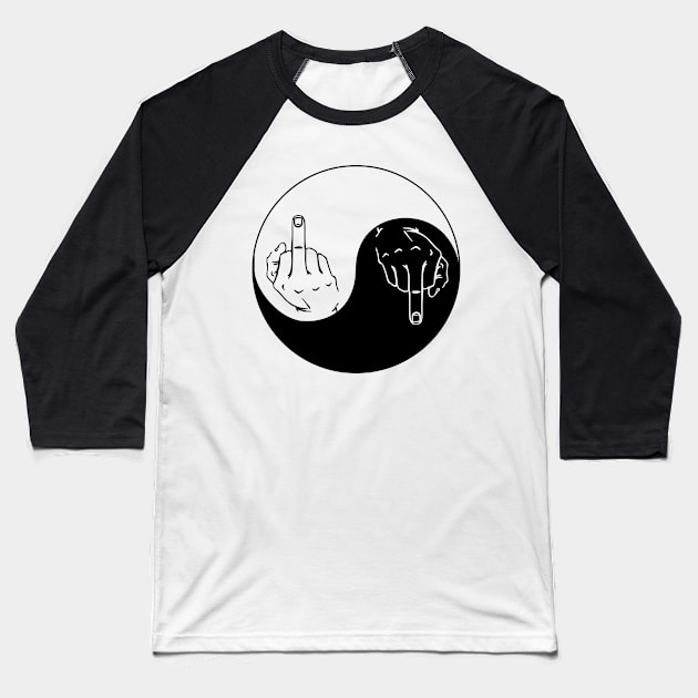 Yin Yang Birds Horizontal Baseball T-Shirt by ilrokery